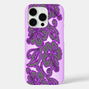 モアナハイビスカスハワイアンフローラブレンドラベンダー iPhone 16 PROケース