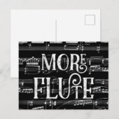 モアフルート黒板 - 白黒ミュージック ポストカード (正面/裏面)