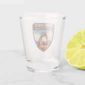モアブアーチズナショナルパークユタデリケートアーチレトロ ショットグラス (裏面)