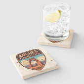 モアブアーチズナショナルパークユタデリケートアーチレトロ ストーンコースター (横)