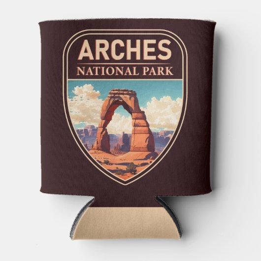 モアブアーチズナショナルパークユタデリケートアーチレトロ 缶クーラー (正面)