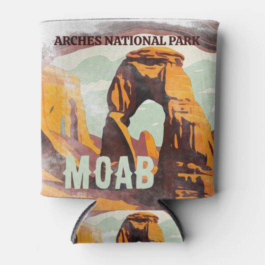 モアブアーチズナショナルパークユタデリケートアーチレトロ 缶クーラー (正面)