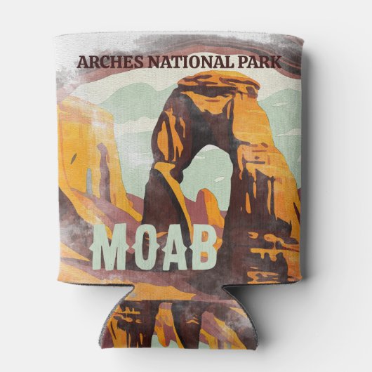 モアブアーチズナショナルパークユタデリケートアーチレトロ 缶クーラー (裏面)