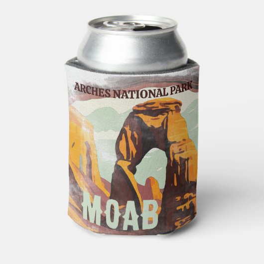 モアブアーチズナショナルパークユタデリケートアーチレトロ 缶クーラー (缶裏面)