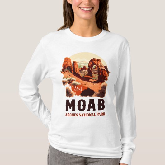 モアブアーチズナショナルパークユタデリケートアーチレト Tシャツ (正面)