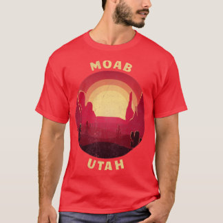 モアブユタデザートイラストレーションヴィンテージ土産 Tシャツ
