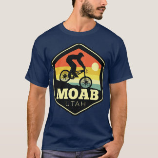 モアブユタマウンテンバイクヴィンテージサンセットヘキサゴン Tシャツ