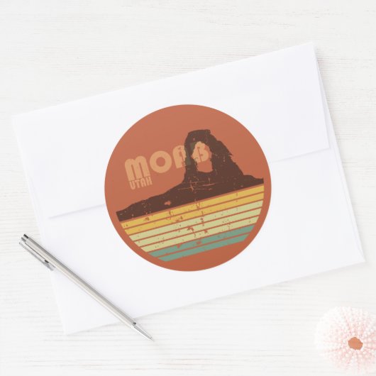 モアブユタヴィンテージサンセットアルシュ国立公園 ラウンドシール (封筒)