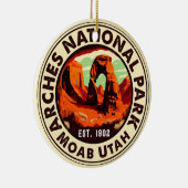 モアブユタヴィンテージサンセットアーチズアドベンチャーアウトドア セラミックオーナメント (右)