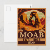 モアブユタヴィンテージサンセットアーチズアドベンチャーアウトドア ポストカード (正面/裏面)