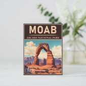 モアブユタヴィンテージサンセットアーチズアドベンチャーアウトドア ポストカード (スタンド正面)