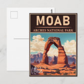 モアブユタヴィンテージサンセットアーチズアドベンチャーアウトドア ポストカード (正面/裏面)