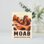 モアブユタヴィンテージサンセットアーチズアドベンチャーアウトドア ポストカード (スタンド正面)