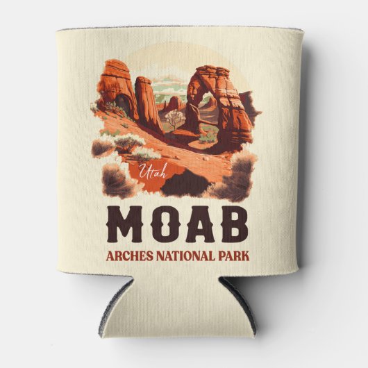 モアブユタヴィンテージサンセットアーチズアドベンチャーアウトドア 缶クーラー (正面)