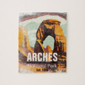 モアブユタヴィンテージサンセットアーチズウォーターカラーアウトドア ジグソーパズル (縦)