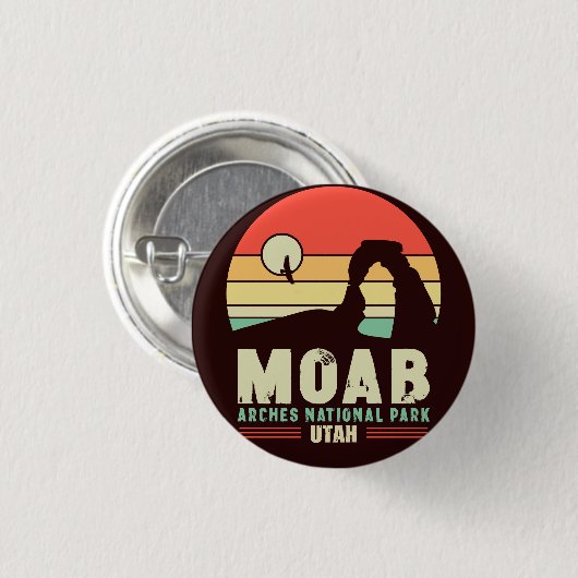 モアブユタヴィンテージデザートサンセットレトロ土産60s 缶バッジ (正面&裏面)