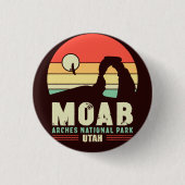 モアブユタヴィンテージデザートサンセットレトロ土産60s 缶バッジ (正面)