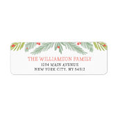 モアブランチとホリーベリー縁ど差出人住所 ラベル (正面)