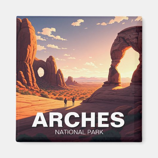 モアブ・ユタ・アーチズ国立公園でのサンセット マグネット (正面)