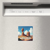 モアブ・ユタ・アーチズ国立公園バランスの取れた岩 マグネット (インサイチュ (食洗機))