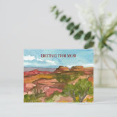 モアブ・ユタ・レッド・ロック・サウスウェスト・デザートからの挨拶 ポストカード (スタンド正面)