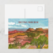 モアブ・ユタ・レッド・ロック・サウスウェスト・デザートからの挨拶 ポストカード (正面/裏面)