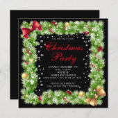 モアボーオーナメントスノーフレーククリスマスパーティー 招待状 (正面/裏面)