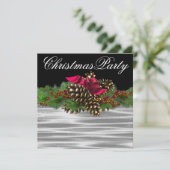 モアボーピネコーンレッド白黒クリスマスパーティー 招待状 (スタンド正面)