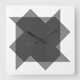 モアレ現象でアート作品　030 スクエア壁時計