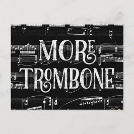 モア・トロンボーン・チョークボード - 白黒 ミュージック ポストカード