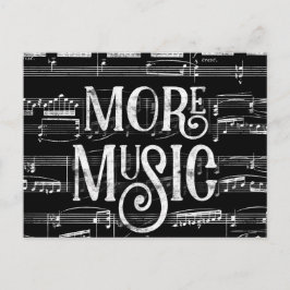 モア ミュージック ブラックボード - 白黒ミュージシャン ポストカード