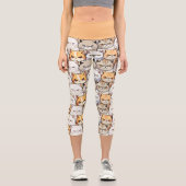 モイおもしろいーカラフルティな猫ペット柄 カプリレギンス (正面)