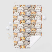 モイおもしろいーカラフルティな猫ペット柄 ゴルフタオル (インサイチュ)