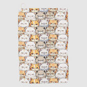 モイおもしろいーカラフルティな猫ペット柄 ゴルフタオル (正面)