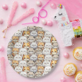 モイおもしろいーカラフルティな猫ペット柄 ペーパープレート (パーティー)