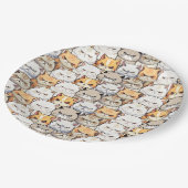 モイおもしろいーカラフルティな猫ペット柄 ペーパープレート (アングル)