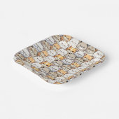 モイおもしろいーカラフルティな猫ペット柄 ペーパープレート (傾斜あり)