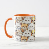 モイおもしろいーカラフルティな猫ペット柄 マグカップ (左)