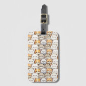 モイおもしろいーカラフルティな猫ペット柄 ラゲッジタグ (正面縦)