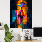 モイスキーのセルフポートレート – 抽象芸術幾何学的ビジョン ポスター (ホームオフィス)