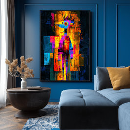 モイスキーのセルフポートレート – 抽象芸術幾何学的ビジョン ポスター