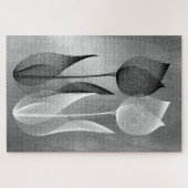 モイモダンレ効果チューリップ白黒フローラ ジグソーパズル (横)