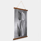 モイモダンレ効果チューリップ白黒フローラ 吊り下げ型タペストリー (傾斜あり)