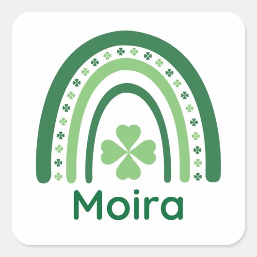 モイラネームクローバーボホーレインボー スクエアシール (正面)