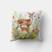モウシカの子鹿の子鹿と野花 クッション (裏面)