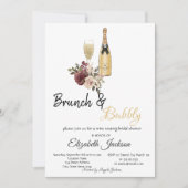 モエ グラス フローラル ブランシュ & バブリー ブライダル シャワー 招待状 (正面)