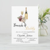 モエ グラス フローラル ブランシュ & バブリー ブライダル シャワー 招待状 (スタンド正面)