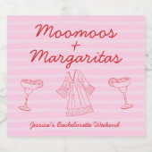 モオモス&マルガリタスピンク&レッドバチェロレッテ リキュールボトルラベル (シングルラベル)