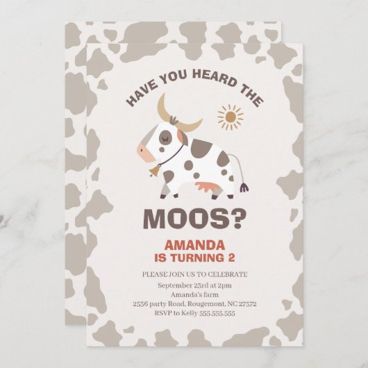 モオモダンス誕生日招待状 招待状 (正面/裏面)