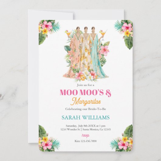 モオモース&マルガリータブライダルシャワー 招待状 (正面)